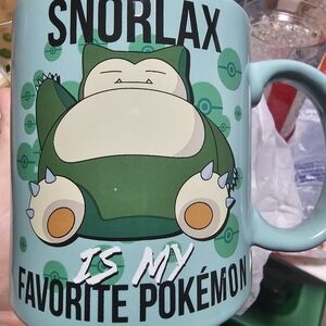 Pokemon Snorlax Green and Blue Mug